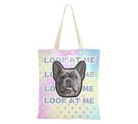 Crossing Light - Bolsa de mano personalizada con diseño de avatares para mascotas, color arcoíris, con bolsillos, para mujer, color liso