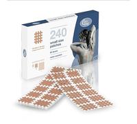 CrossLinq Acupresión, Acupuntura | Alivio de Edemas y Dolores | CrossTape | Cintas no elásticas en forma de rejilla | Parches en forma de cruz (240 unidades- Pequeños) | Beige