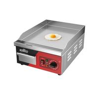 CROSSON 36 * 40CM Placa plana eléctrica comercial, planchas de luz de encimera con plancha de hierro antiadherente de 8 mm de espesor-230V / 2000W, espátula incluida