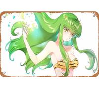 Crossover, Code Geass, C C (Code Geass), Urusei Yatsura - Póster de anime para decoración de pared del hogar, letrero de metal retro de 20 x 30 cm
