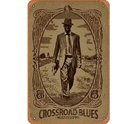 Crossroad Blues - Cartel de metal retro con impresión fotográfica de 12 x 8 pulgadas, decoración de pared para el hogar, bar, hombre, cueva