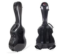 Crossrock Air 4/4 - Funda rígida para guitarra de concierto (100% fibra de carbono, con mochila y funda protectora), Negro, Clásico