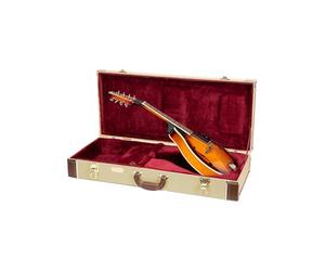 Crossrock Caja rectangular de madera para mandolinas estilo A, con compartimento para accesorios, cierres de acero inoxidable, patas de metal y tweed de vinilo (CRW620MATW-R)