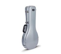 Crossrock CRA860MASL - Funda de mandolina estilo A con correas para mochila, carcasa rígida moldeada en ABS en color plateado