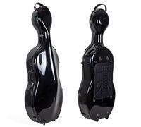 Crossrock CRF1000CEFBK - Funda de fibra de vidrio para violonchelo 4/4 con ruedas, color negro
