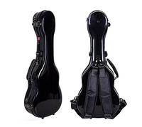 Crossrock CRF1000CUBK - Funda rígida para ukelele de concierto (fibra de vidrio, acolchado grueso, 4 cerraduras), color negro