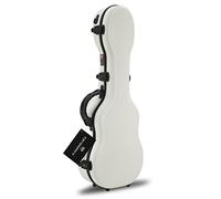 Crossrock crf1000cuwt carcasa fibra de vidrio, acolchada funda de ukelele de concierto, 4 cierres, brillante Acabados en color blanco