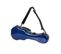 crossrock crf1000sunvbl - Funda rígida para ukelele soprano (fibra de vidrio, acolchada, 3 solapas, acabado brillante), color azul marino
