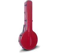 Crossrock CRF2000BJRD - Funda de fibra de vidrio para resonador de 5 cuerdas, estilo mochila en color rojo