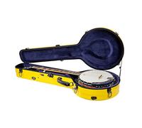 Crossrock crf2000bjyl Fibra de vidrio Banjo caso, ajuste para resonador 5-string Banjo, mochila estilo en amarillo