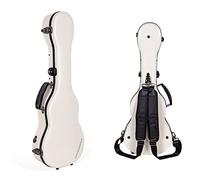 Crossrock CRF2020 Series - Funda para Ukelele de Fibra de Vidrio, Blanco Leche, Baritone Ukulele Case, Funda para Ukelele barítono