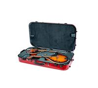 Crossrock CRF2020DMRD - Funda doble de fibra de vidrio con cerradura TSA para dos mandolinas estilo A/F, color rojo