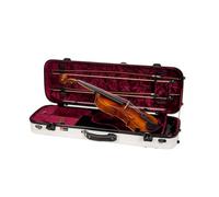 Crossrock CRF2020VMW-R - Maletín Rectangular de Fibra de Vidrio para violín de tamaño Completo 4/4 con Compartimentos para Accesorios, Correas de Hombro Desmontables, candado TSA, higrómetro, Color