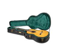 Crossrock CRW520DBK - Funda para guitarra acústica de 12 cuerdas, herrajes vintage, forro de esponja, patas de metal, espacio de almacenamiento, color negro