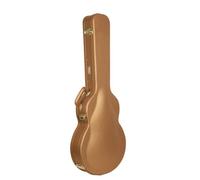Crossrock Designer Series CRW520LLG - Funda de Madera para Guitarras eléctricas Les Paul, Cerradura de Seguridad, Patas de Metal, Espacio de Almacenamiento, Oro de Lujo