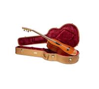 Crossrock Designer Series - Funda universal de madera para guitarra clásica 4/4, cerradura de seguridad, patas de metal, espacio de almacenamiento, oro de lujo (CRW520CLG), Oro de lujo, 4/4 Classical,