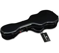 Crossrock Estuche acolchado grueso de fibra de vidrio negro concierto Ukulele (CRF1020CUBK)