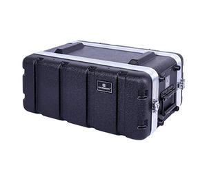 Crossrock Estuche apilable 4U, Poco Profundo de 36.2 cm de Profundidad, construcción de Carcasa Dura de Polietileno con herrajes Resistentes, Negro (CRA9604US)