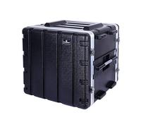 Crossrock Estuche apilable de 10U, Profundidad estándar de 19.3 Pulgadas, construcción de Carcasa Dura de Polietileno con herrajes Resistentes, Color Negro (CRA96010U)