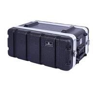 Crossrock Estuche apilable de 4U, poco profundo de 9.5 pulgadas de profundidad, construcción de carcasa dura de polietileno con hardware resistente-negro (CRA9604US)