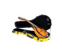 Crossrock Estuche de fibra de vidrio estilo A para mandolina, con compartimento para accesorios, correas de mochila, cerradura TSA amarillo (CRF2020MAYL)