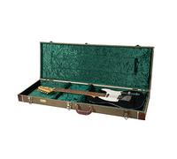 Crossrock Estuche de madera estilo vintage para guitarra eléctrica Fender, Telecaster y Stratocaster, color verde (CRW700EGN)