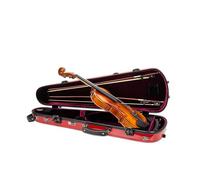 Crossrock Estuche de violín de Fibra de Vidrio con Forma para tamaño 4/4, Acabado Rojo Brillante, Bloqueo TSA, Ligero, protección Resistente, Interior de Terciopelo de Felpa