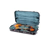 Crossrock Estuche doble de fibra de vidrio para mandolina, oblonga para estilo A y F (capacidad para dos instrumentos) | Acabado negro brillante, bloqueo TSA, correas de mochila - Pro Travel Series
