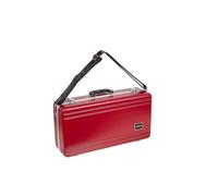 Crossrock Estuche para Trompeta de ABS para Cuerno de si, Acabado Rojo, Interior de Terciopelo Negro, Cierre de Seguridad, Patas de Metal y Correa Desmontable
