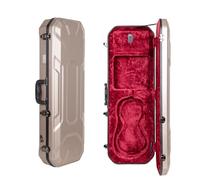 Crossrock Estuche para violín de tamaño 4/4 | Carcasa rígida moldeada de ABS con compartimento interior, 2 soportes para arco, bloqueo de seguridad y correas desmontables, color champán (CRA860VFCH)