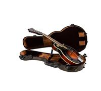 Crossrock Funda Air Carbon para mandolina estilo F (se adapta a Gibson F5) | Acabado brillante de tejido de carbono 3K en oro de lujo, bloqueo TSA, correas de mochila, cubierta antipolvo - Elite