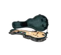 Crossrock Funda Air Carbon para mandolina estilo F (se adapta a Gibson F5) | Acabado brillante de tejido de carbono 3K en negro carbón, bloqueo TSA, correas de mochila, cubierta antipolvo - Elite