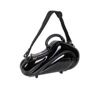 Crossrock Funda Curvada para saxofón Soprano, 100% Fibra de Vidrio rígida con Correas de Mochila, Bloqueo TSA, Negro (CRF1020CSBK), Black, Curved Soprano Saxophone, Saxofón Soprano Curvado