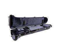 Crossrock Funda de Fibra de Vidrio Apta para disparadores F o Trombones Rectos con Correas de Hombro extraíbles-Black (CRF1020TBBK), Negro, F-Trigger or Straight Trombone, Moderno