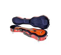 Crossrock Funda de fibra de vidrio de lujo para ukelele soprano con cerradura TSA, color rojo (CRF2020SURD)
