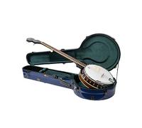 Crossrock Funda de fibra de vidrio para banjo, se adapta a Mastertone y la mayoría de estilos de 5 cuerdas, con compartimento interior, correas de mochila, higrómetro, bloqueo TSA, azul marino