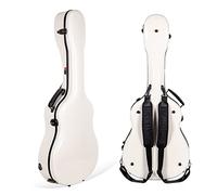 Crossrock Funda de Fibra de Vidrio para Guitarra acústica Dreadnought, Apta para Gibson J45, Compositor, Southern Jumbo, Dove y Hummingbird, Color Blanco