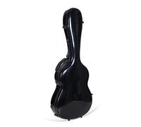 Crossrock Funda de fibra de vidrio para guitarra clásica de lujo, tamaño completo 4/4, color negro (CRF2020CBK)