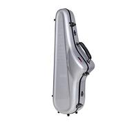 Crossrock Funda de Fibra de Vidrio para saxofón Tenor con Correas de Hombro extraíbles, Color Plateado (CRF1020TSSL)