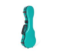Crossrock Funda de Fibra de Vidrio para Ukelele Soprano de Cuello Largo estándar de 21 Pulgadas y 23 Pulgadas, con Compartimento Interior, Correas de Mochila, Cerradura TSA Azul Menta (CRF2020SUMB),