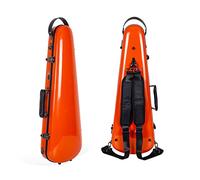 Crossrock Funda de fibra de vidrio para violín 4/4 de tamaño completo con correas de hombro extraíbles, naranja (CRF1020VOR)