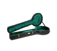 Crossrock Funda de Madera para Estilos de Banjos de 11 a 12.5 Pulgadas, herrajes Vintage, Forro de Esponja, Patas de Metal, Espacio de Almacenamiento, Color Negro (CRW520OBJBK)
