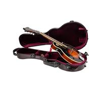 Crossrock Funda de mandolina Air Carbon para estilo F (se adapta a Gibson F5) | Acabado brillante de tejido de carbono 3K en rojo carmesí, bloqueo TSA, correas de mochila, cubierta antipolvo - Elite