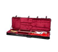 Crossrock Funda de Transporte ABS para Fender Jazz & Precision | Acabado Mate | Interior de Terciopelo Burdeos | Cerradura TSA - Premium Molded Series