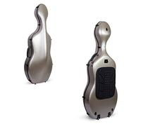 Crossrock Funda de violonchelo compuesto de policarbonato para violonchelo de tamaño 4/4 con mochila y ruedas, color champán (CRF1000CEFCHHT)