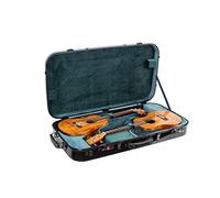 Crossrock Funda doble de fibra de vidrio con cerradura TSA para dos ukeleles de concierto/tenor, color negro (CRF2020DTUBK)