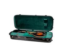 Crossrock Funda doble de fibra de vidrio, mandolinas universales a estilo A&F, con compartimentos para accesorios, correas de hombro extraíbles, cerradura TSA negra (CRF2020MAFBK-R)