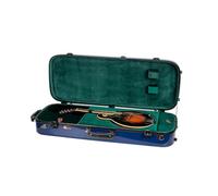 Crossrock Funda doble de fibra de vidrio, mandolinas universales a estilo A&F, con compartimentos para accesorios, correas de hombro extraíbles, bloqueo TSA, azul marino (CRF2020MAFNVBL-R)