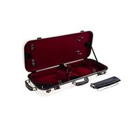 Crossrock Funda Doble de Fibra de Vidrio para Dos violines 4/4 de tamaño Completo, Incluye Bloqueo TSA, Manta Protectora, higrómetro, Correas de Hombro extraíbles, Color Blanco lechoso (CRF2020DVMW)