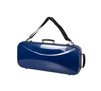 Crossrock Funda doble de fibra de vidrio para dos violines de tamaño completo con bloqueo TSA azul marino (CRF2020DVNVBL)